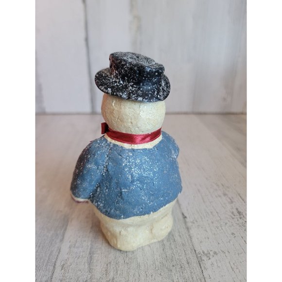 Vintage Teena flanner snowman mistletoe Top Hat figure glitter - Picture 6 of 8